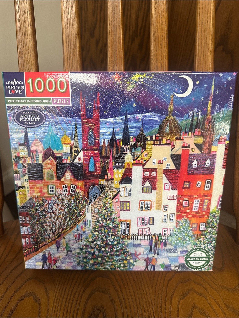 eeBoo 1000-Piece 'Christmas in Edinburgh' Jigsaw Puzzle